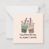 Je maakt me helemaal bubbelig van binnen notitiekaartje (Voorkant)
