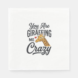 Je maakt me helemaal gek, grappig giraffe T-shirt_ Servet