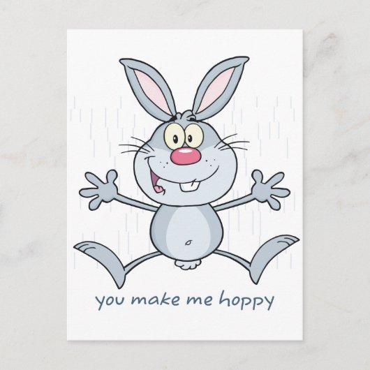 Je maakt me Hoppy Bunny Rabbit Briefkaart (Voorkant)