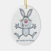 Je maakt me Hoppy Bunny Rabbit Keramisch Ornament (Rechts)