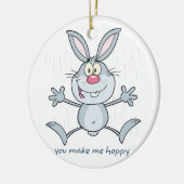 Je maakt me Hoppy Bunny Rabbit Keramisch Ornament (Links)