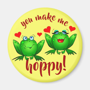 Je maakt me hoppy Cute Fun Romantic Frogs in Love Magneet
