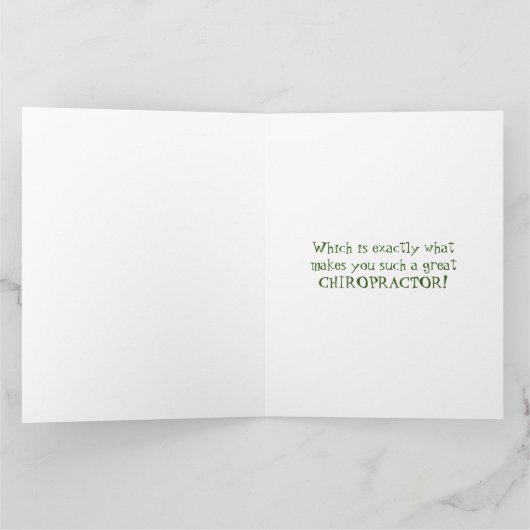 Je maakt me kapot! Gebarsten eieren: Chiropractor  Bedankkaart (Binnen)