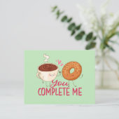 Je maakt me klaar met donut Funny Valentijnsdag. Briefkaart (Staand voorkant)