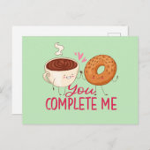 Je maakt me klaar met donut Funny Valentijnsdag. Briefkaart (Voorkant / Achterkant)