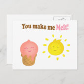 Je maakt me smelt, ijs en zon, hou van humor briefkaart (Voorkant / Achterkant)