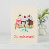 Je maakt me smelt ijs Valentijn Feestdagenkaart (Staand voorkant)