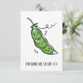 Je maakt me tot Hap Pea Funny Pun Bedankkaart (Staand voorkant)