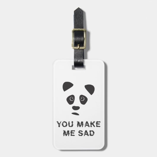 Je maakt me verdrietig. Sad panda. Bagagelabel (Voorkant verticaal)