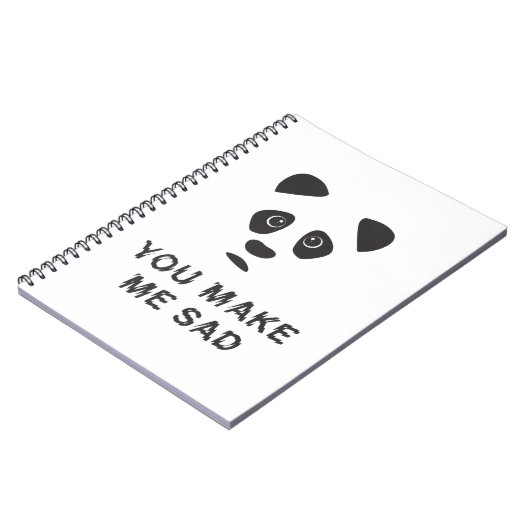 Je maakt me verdrietig. Sad panda. Notitieboek (Linkerzijde)