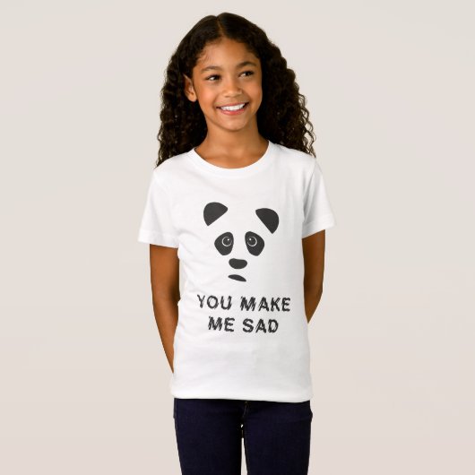 Je maakt me verdrietig. Sad panda. T-shirt (Voorkant volledig)