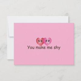 Je maakt me verlegen Cute Blushing Harten Kawaii Bedankkaart