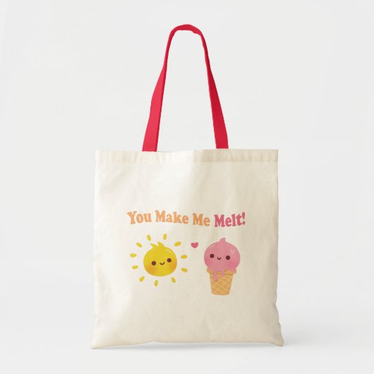 Je maakt me vlekken, Cute Sun en Ice Cream Tote Bag (Voorkant)