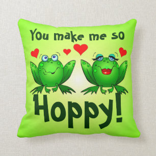 Je maakt me zo blij Groene Kikkers Kussen
