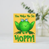 Je maakt me zo'n hap Cartoon kikker Oranje Briefkaart (Staand voorkant)