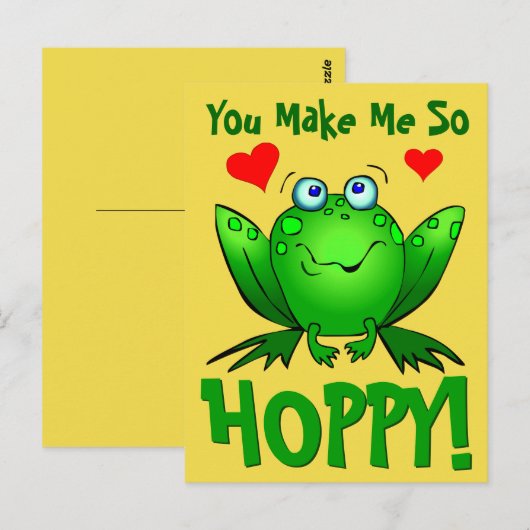 Je maakt me zo'n hap ktige Cartoon kikker met hart Briefkaart (Voorkant / Achterkant)