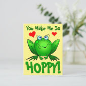 Je maakt me zo'n hap ktige Cartoon kikker met hart Briefkaart (Staand voorkant)