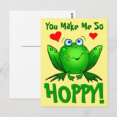 Je maakt me zo'n hap ktige Cartoon kikker met hart Briefkaart (Voorkant / Achterkant)