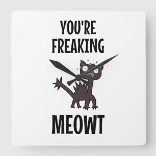 Je maakt Meowt Square Wall Clock vrij Vierkante Klok