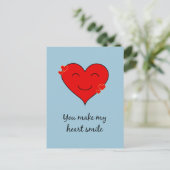 Je maakt mijn hart blauw briefkaart (Staand voorkant)