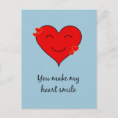 Je maakt mijn hart blauw briefkaart (Voorkant)