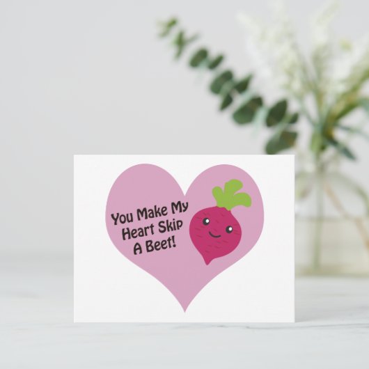 Je maakt mijn hart een biet overslaan briefkaart (Staand voorkant)