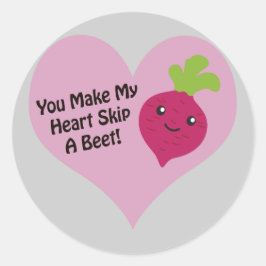 Je maakt mijn hart een biet overslaan ronde sticker