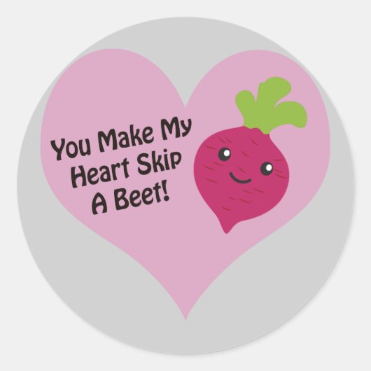 Je maakt mijn hart een biet overslaan ronde sticker (Voorkant)