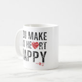 Je maakt mijn hart gelukkig koffiemok (Voorkant links)
