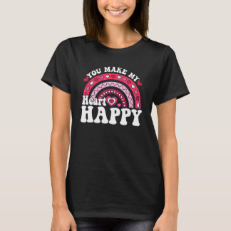 Je Maakt Mijn Hart Gelukkig Regenboog Hart Valenti T-shirt