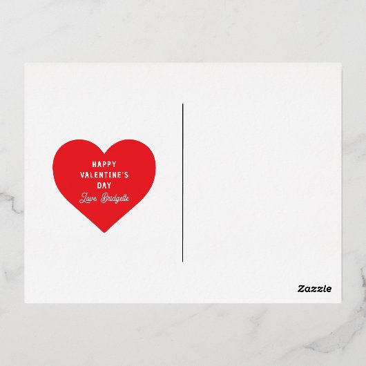 Je maakt mijn hart gelukkige Valentijn Folie Feestdagen Briefkaart (Achterkant)