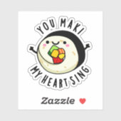 Je maakt mijn hart met Funny Sushi Pun Sticker (Vel)