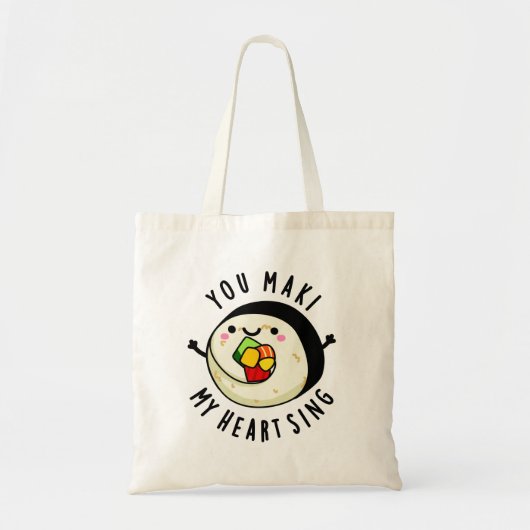 Je maakt mijn hart met Funny Sushi Pun Tote Bag (Voorkant)