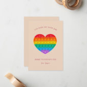 Je maakt mijn hart Pop | Pop Fidget Valentijn Notitiekaartje (Voorkant / Achterkant in situ)