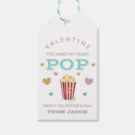 Je maakt mijn hart Pop popcorn Valentijnsdag Cadeaulabel