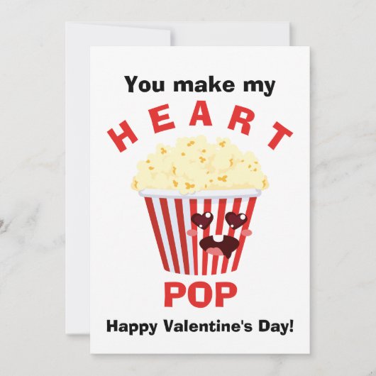 Je maakt mijn hart POP Popcorn Valentijnsdag Feestdagenkaart (Voorkant)