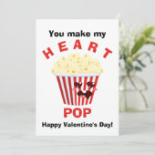 Je maakt mijn hart POP Popcorn Valentijnsdag Feestdagenkaart (Staand voorkant)