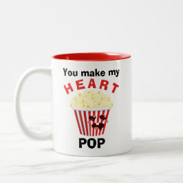 Je maakt mijn hart pop Valentijnse cadeau Tweekleurige Koffiemok