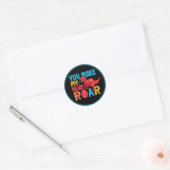 Je maakt Mijn Hart Roar Dinosaurus Valentijnsdag K Ronde Sticker (Envelop)