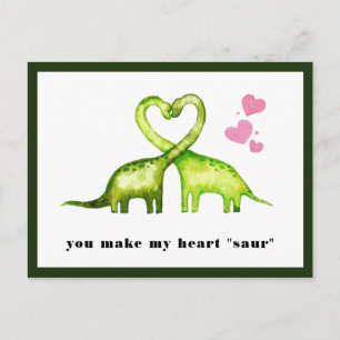 Je maakt mijn hart "Saur"   Cute Dinosaur Briefkaart