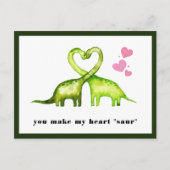 Je maakt mijn hart "Saur" | Cute Dinosaur Briefkaart (Voorkant)