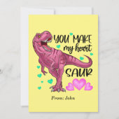 Je maakt mijn hart Saur Dinosaur Valentijnsdag Kaart (Voorkant)