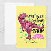 Je maakt mijn hart Saur Dinosaur Valentijnsdag Kaart (Voorkant / Achterkant)
