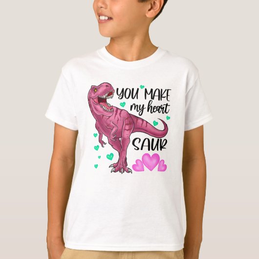 Je maakt mijn hart Saur Dinosaur Valentijnsdag T-shirt (Voorkant)