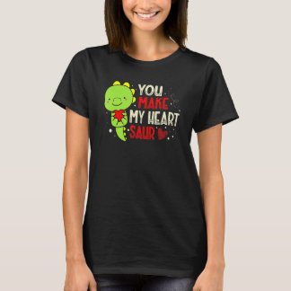 Je maakt mijn hart saur dinosaurusliefhebber Valen T-shirt