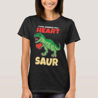 Je maakt mijn hart Saur Valentijnsdag Dinosaur R T-shirt