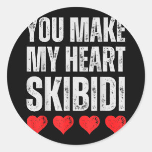 Je maakt mijn hart Skibidi Grappig Valentijnsdag K Ronde Sticker