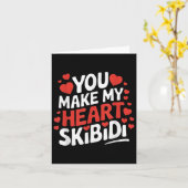 Je maakt mijn hart Skibidi Valentijnsdag Mannen en Kaart (Gele Bloem)