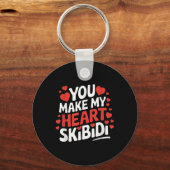 Je maakt mijn hart Skibidi Valentijnsdag Mannen en Sleutelhanger (Voorkant)