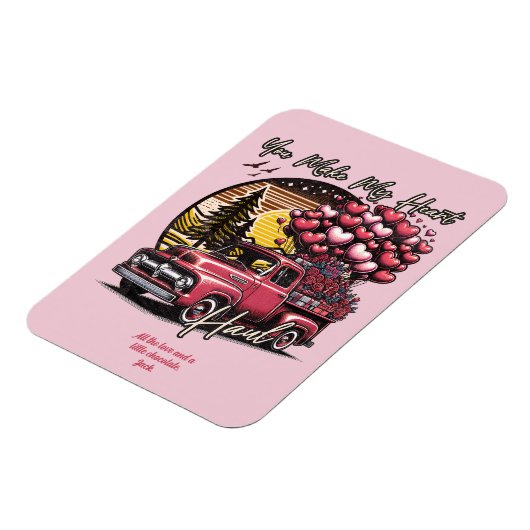 Je maakt mijn hart trek  truck Valentijn Magneet (Linkerzijde)